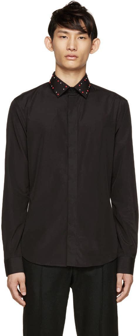 givenchy studded collar shirt|Shirt in poplin with collar details .